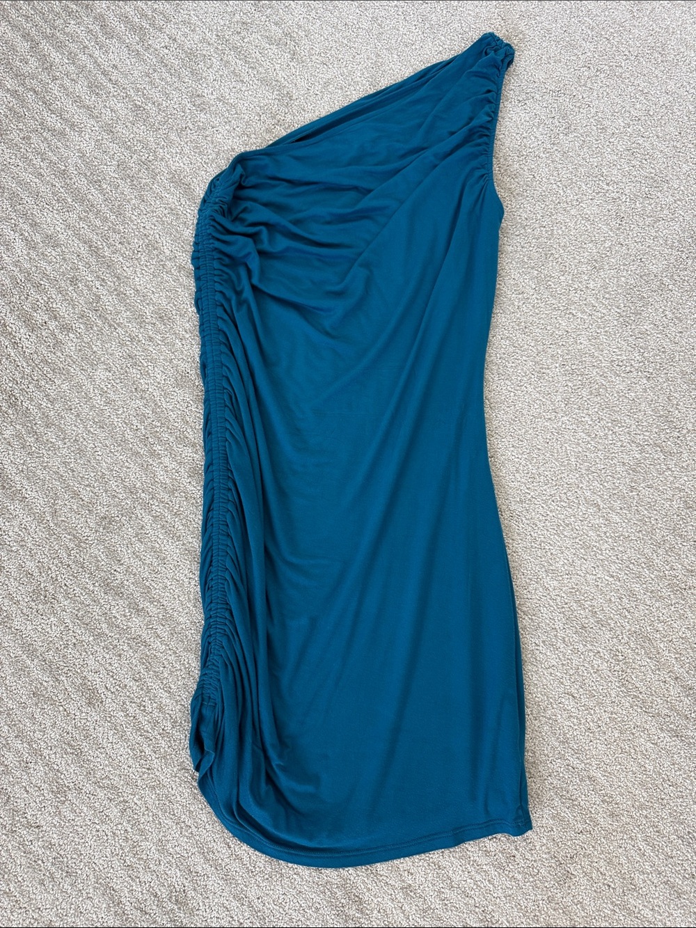 a new day Teal One-Shoulder Ruched Dress